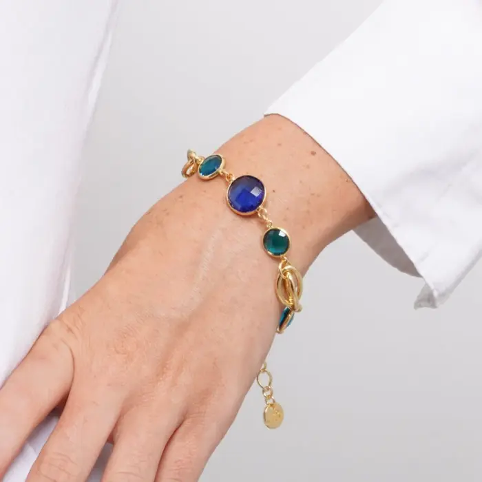 Bracciale in Metallo cristalli blu