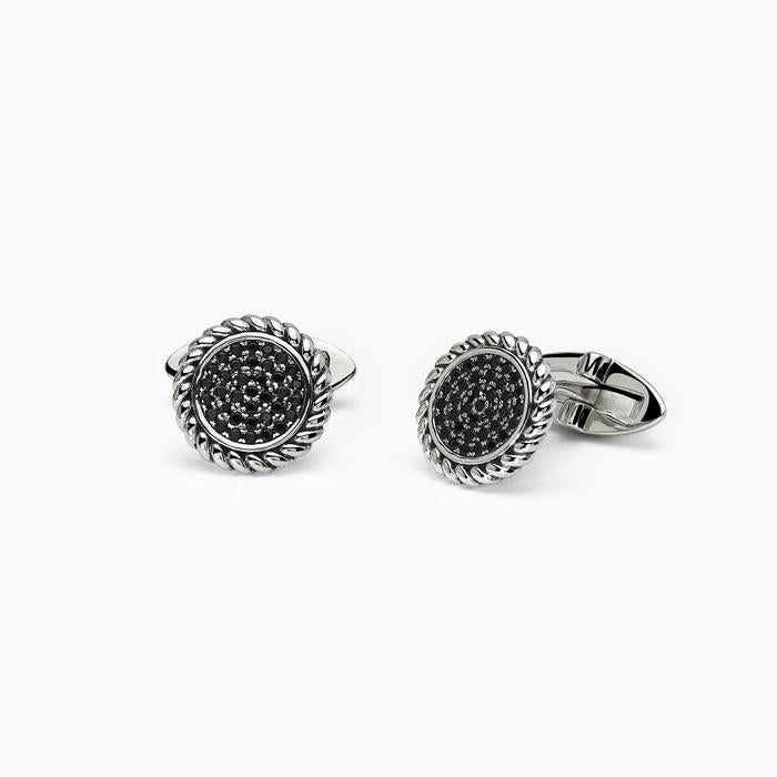 VERTIGO Torch-finish silver cufflinks
