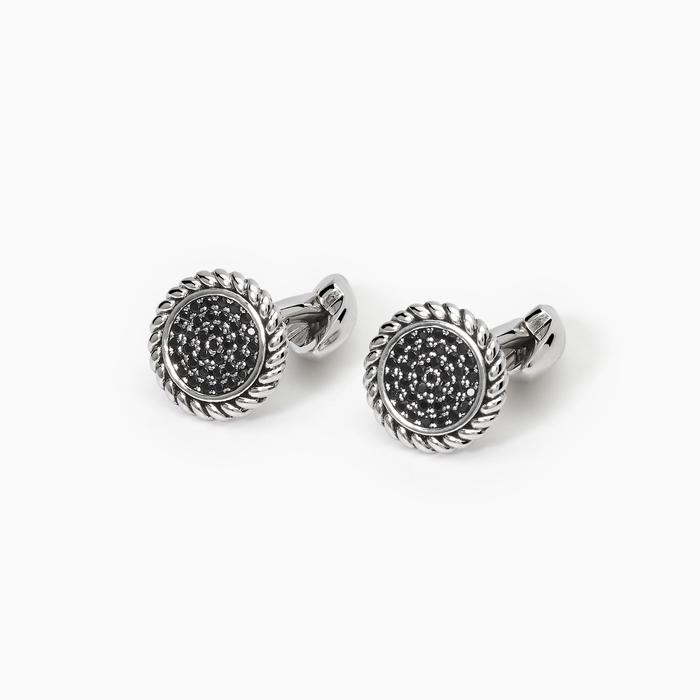VERTIGO Torch-finish silver cufflinks