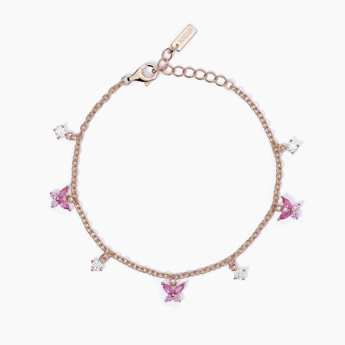 SECRET GARDEN White and Pink Charm Bracelet