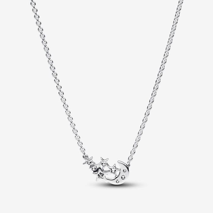 Crescent Moon and Stars Necklace