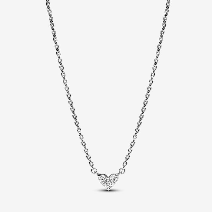 Heart Necklace with Three Stones