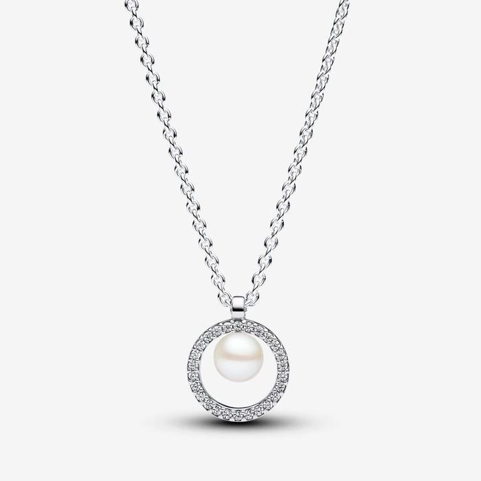 Collana con Perla d’Acqua Dolce Coltivata e Pavè