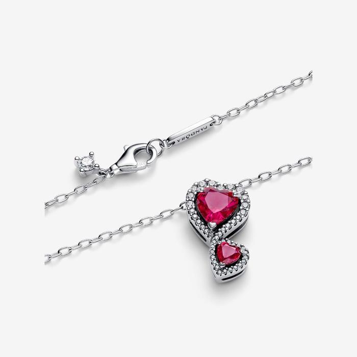 Double Red Hearts Necklace
