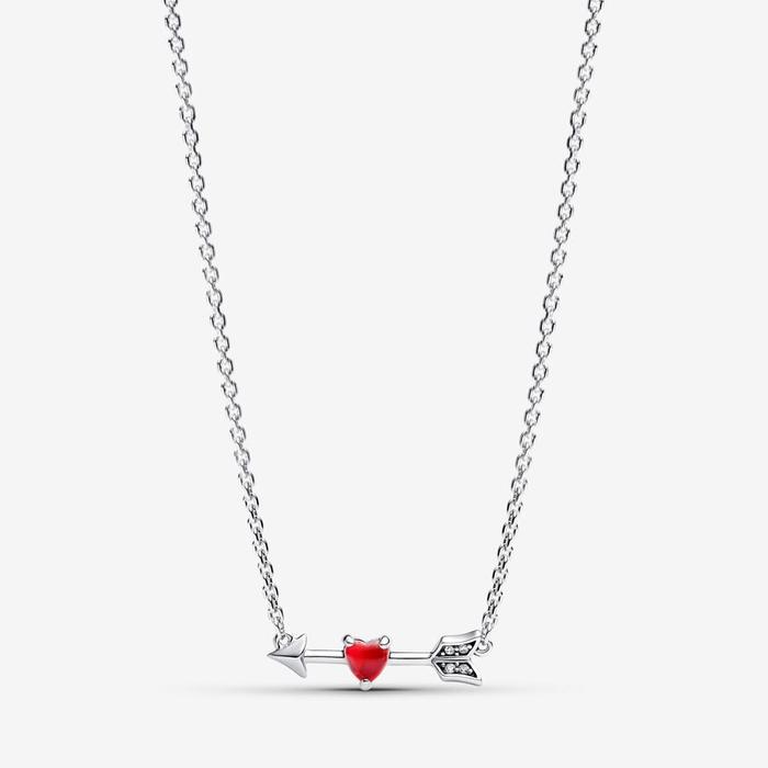 Collier flèche et cœur en verre de Murano