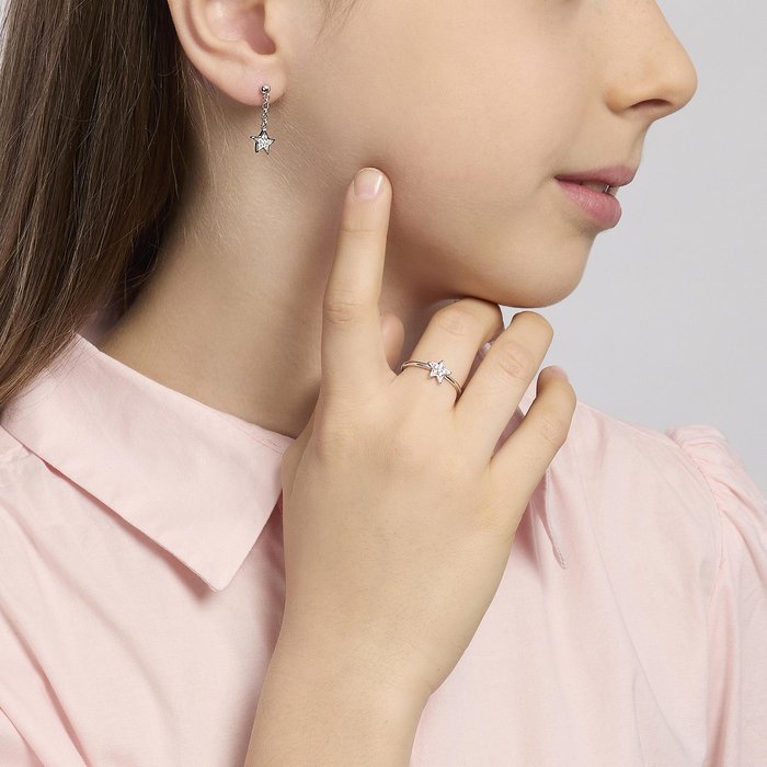 Silver earrings with hanging stars STELLA STELLINA