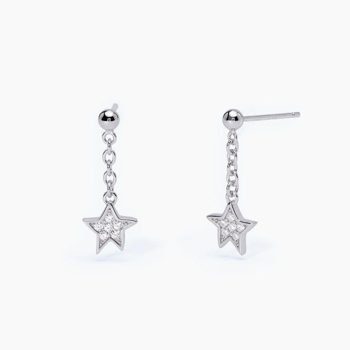 Silver earrings with hanging stars STELLA STELLINA