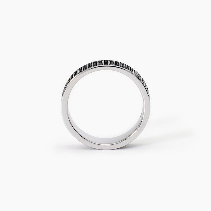 Anello pavè in argento BLACK CODE