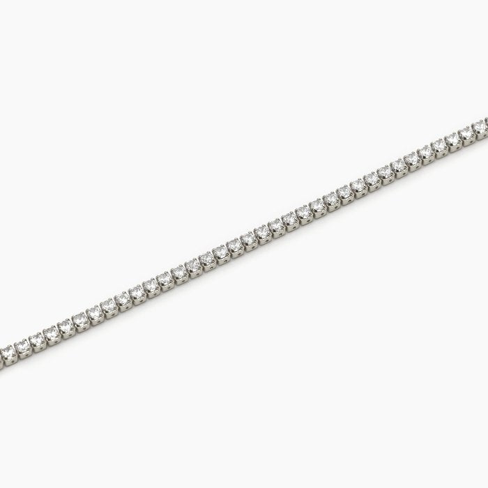 MINI TENNIS Bracelet de cheville en argent et zircone blanche