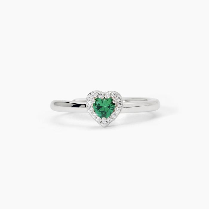 Anello in argento con smeraldo sintetico LOVE AFFAIR