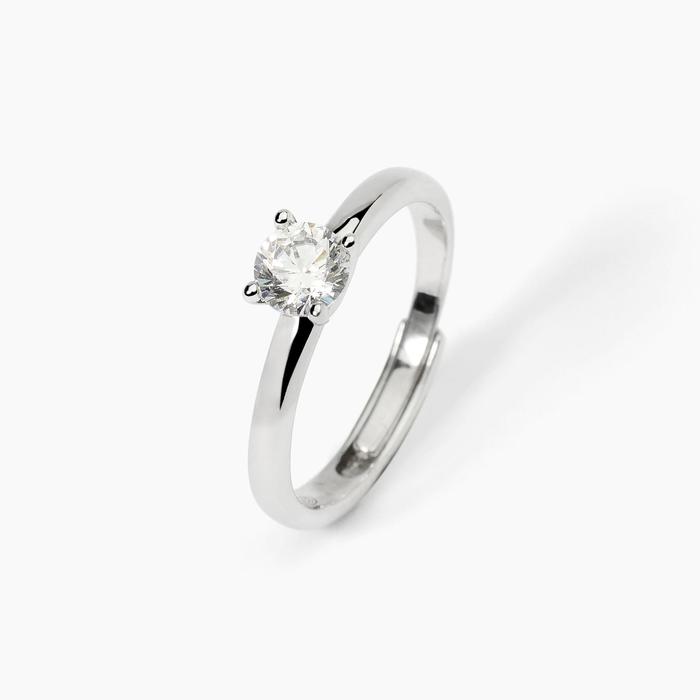 Bague solitaire en argent avec zircone SOLITAIRE