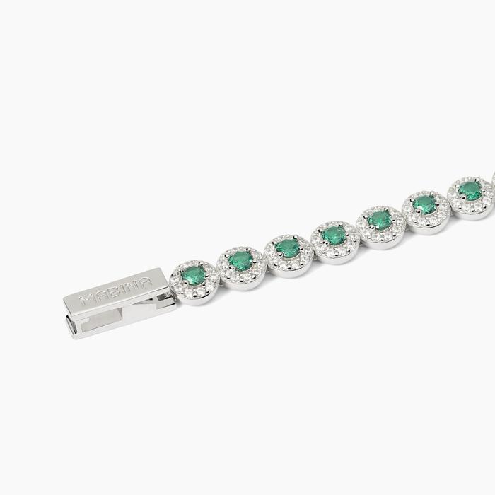 Bracelet tennis en argent avec émeraudes synthétiques MILANESIENNE