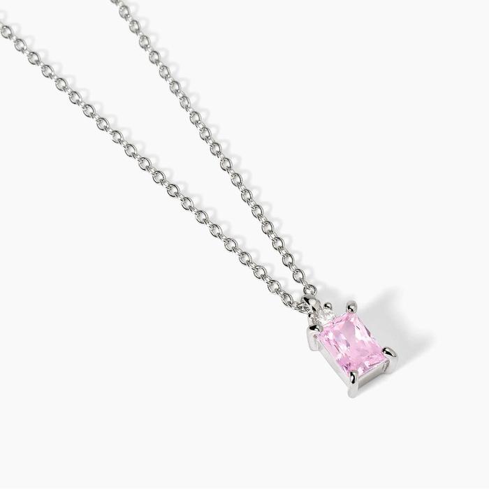 Silver choker with pink zirconia BATTITO