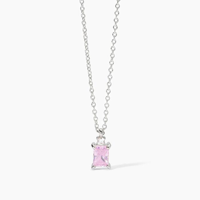Silver choker with pink zirconia BATTITO