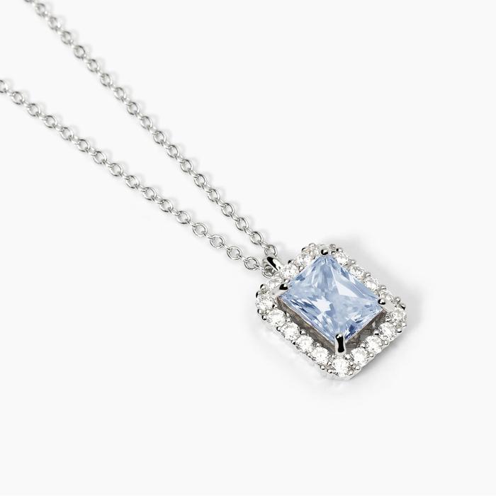 Silver choker with synthetic aquamarine INFINITE DESIRE