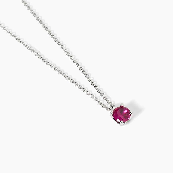 SHINY Synthetic Ruby Silver Choker