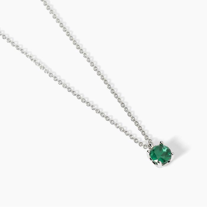 SHINY Synthetic Emerald Silver Choker