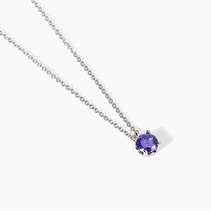 SHINY Purple Zircon Silver Choker