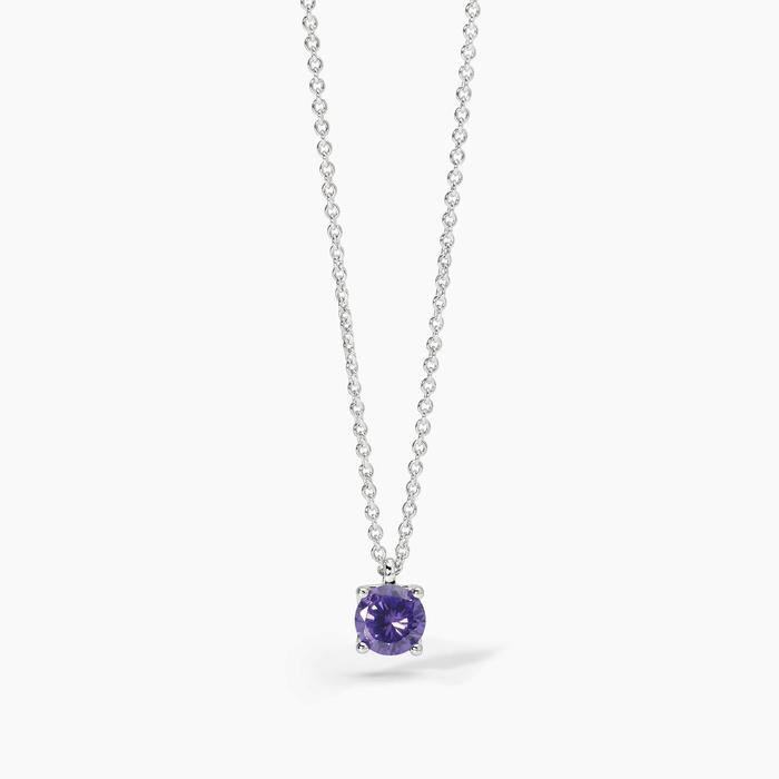 SHINY Purple Zircon Silver Choker