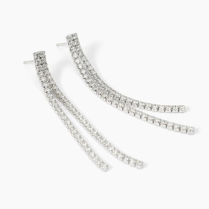 Silver earrings with zirconia cascade SAN LORENZO