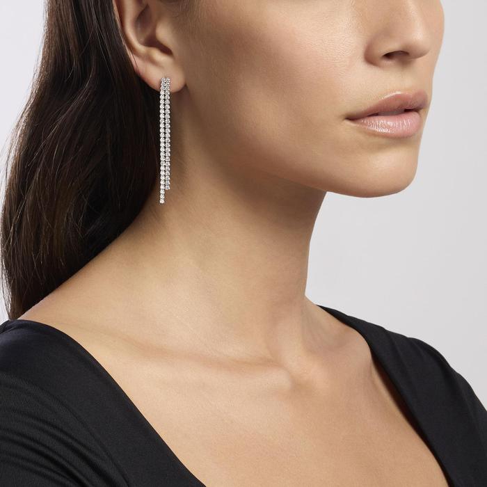 Boucles d'oreilles en argent avec cascade de zircones SAN LORENZO