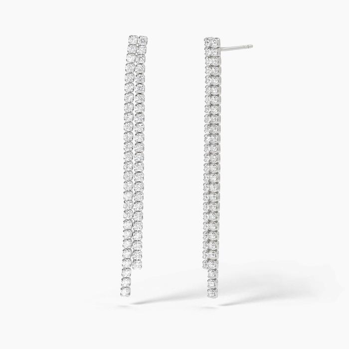 Silver earrings with zirconia cascade SAN LORENZO