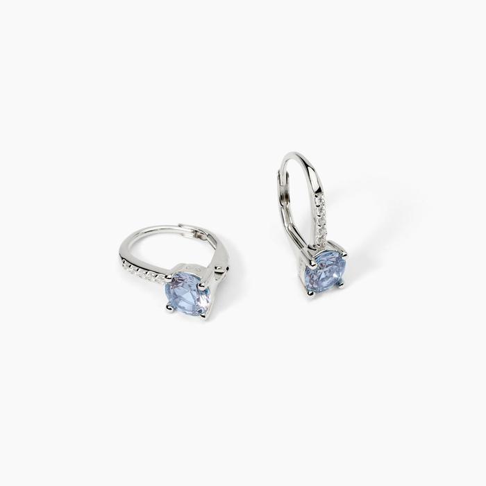 ISABEL Synthetic Aquamarine Silver Earrings
