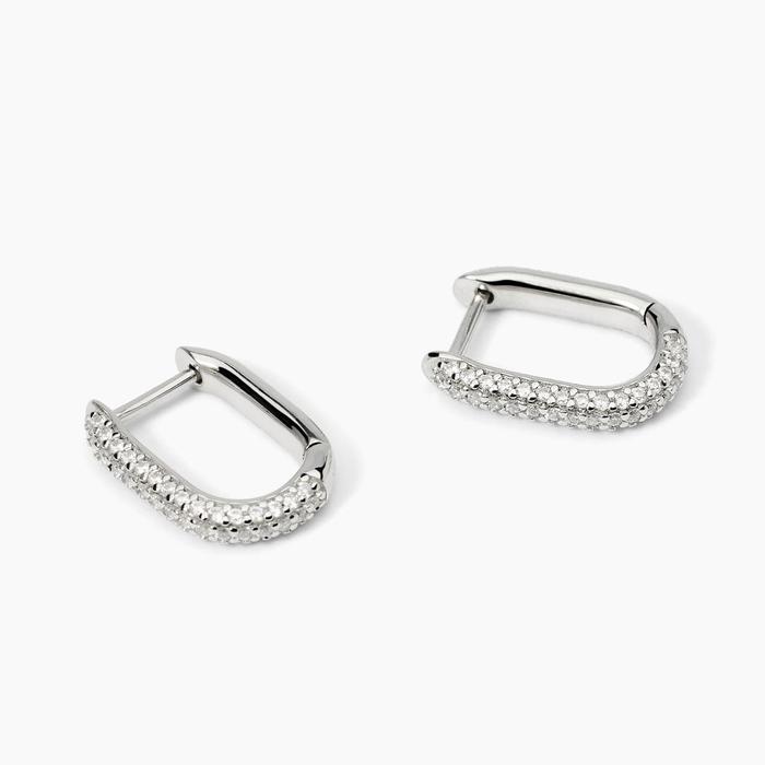 COUTURE Silver Oval Earrings