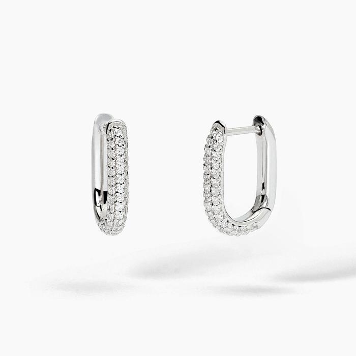 COUTURE Silver Oval Earrings