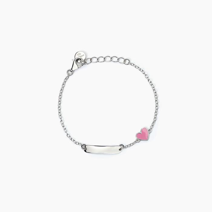 Customizable silver bracelet with heart HEART
