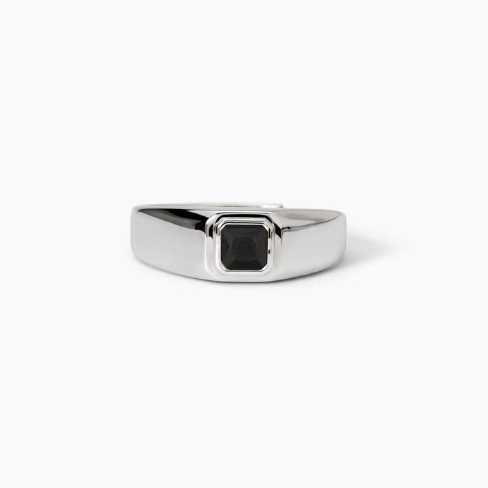 Anello in argento con zircone nero NEW RETRÒ