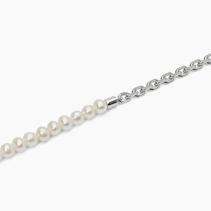 Bracciale in argento con catena e perle SHAKER