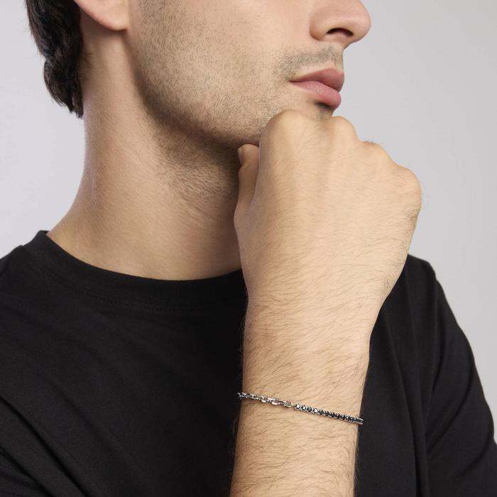 Bracciale in argento mix tennis e catena TWINS