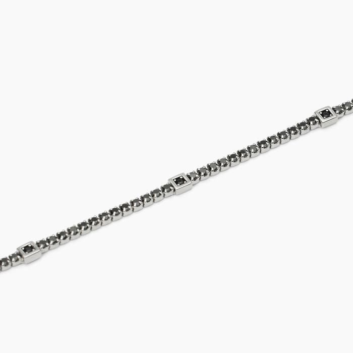Bracelet tennis GENTLEMAN en argent avec inserts carrés