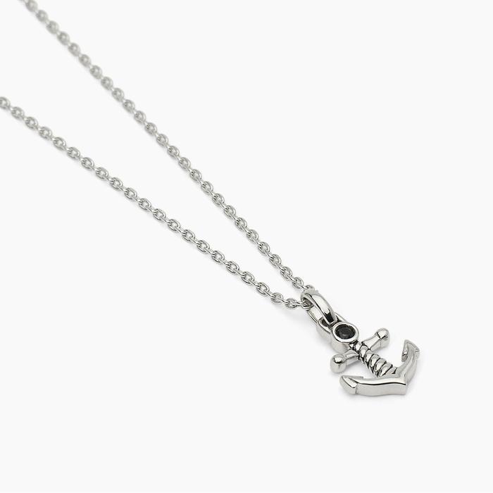 Collier en argent avec ancre NAVY RULE
