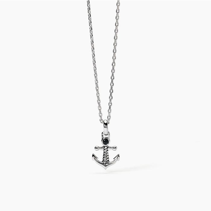 Collier en argent avec ancre NAVY RULE