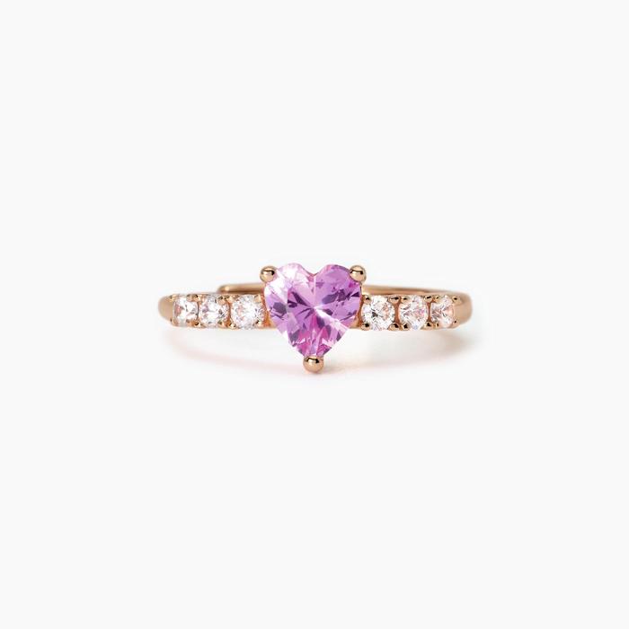 Anello donna con tormalina sintetica e zirconi Rouge