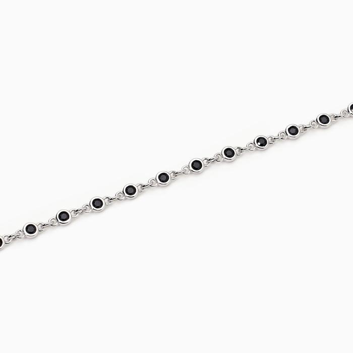 Bracelet homme Skyline en argent avec zircone noire