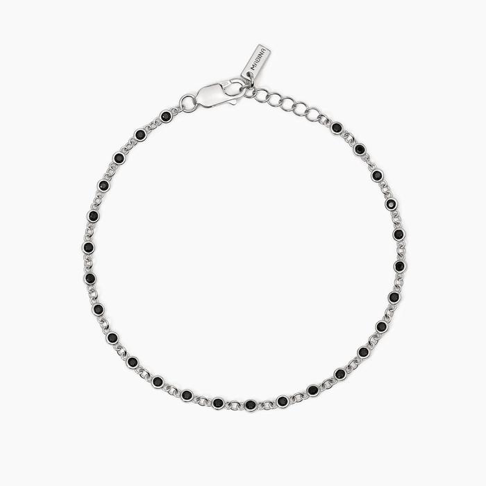 Bracelet homme Skyline en argent avec zircone noire