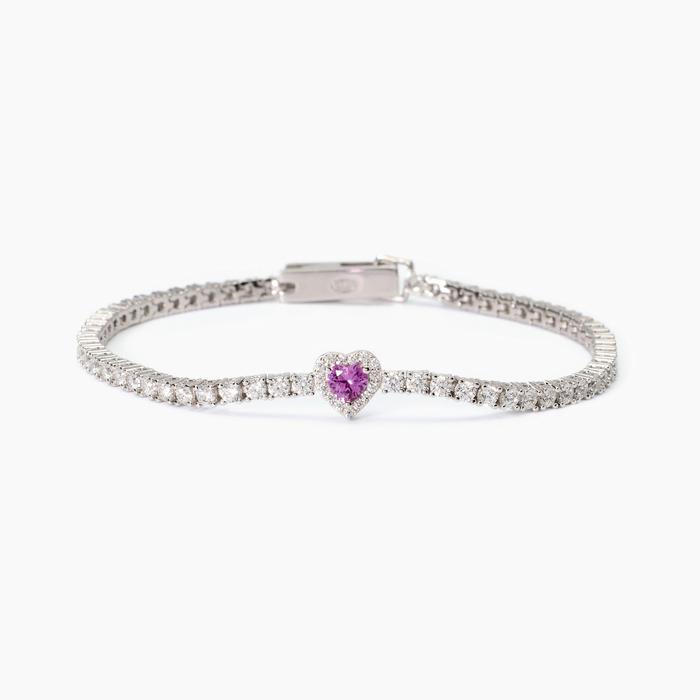Bracelet de tennis pour femme avec tourmaline synthétique Love Affair