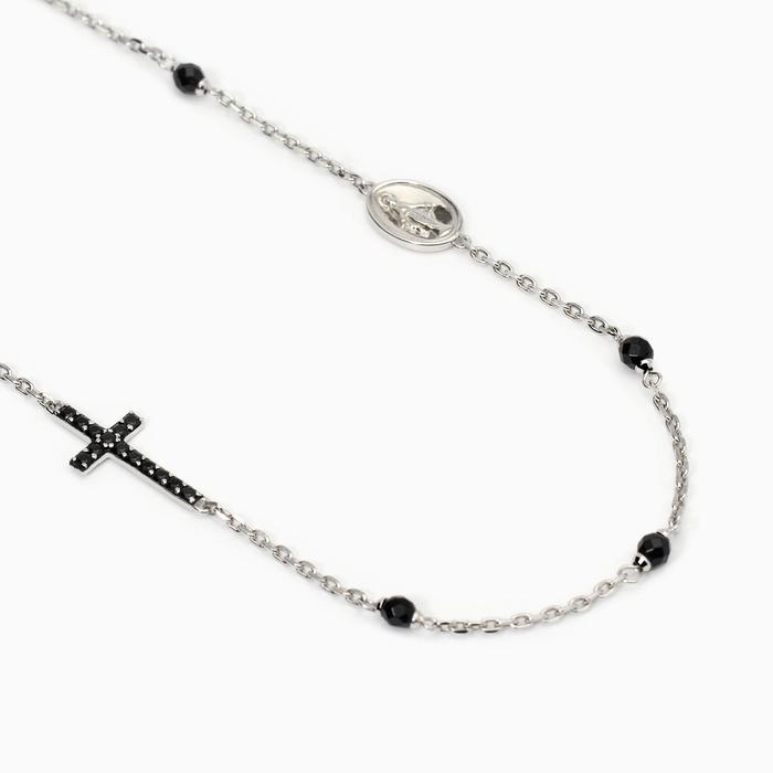 Collier en argent pour homme avec croix et Madonna mystique