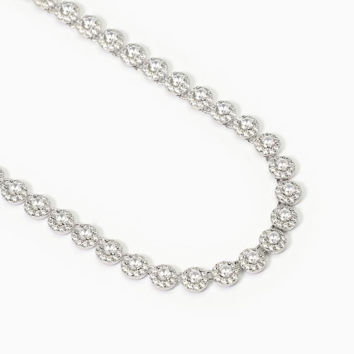 Milanesienne silver tennis necklace with zirconia
