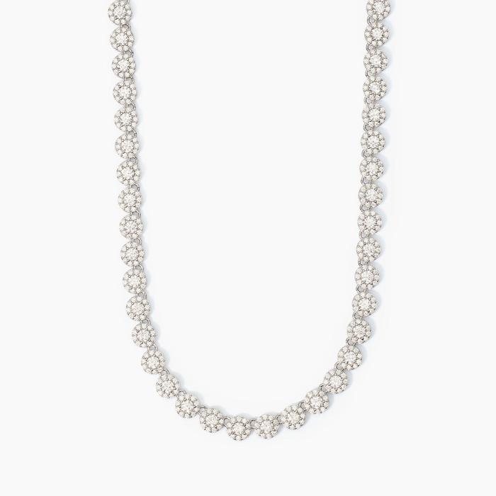 Milanesienne silver tennis necklace with zirconia