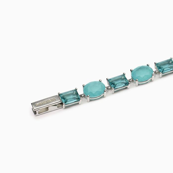 Bracciale con fusion stone glass azzurro Santorini