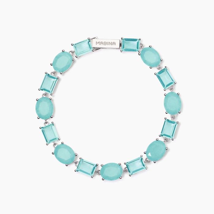 Bracciale con fusion stone glass azzurro Santorini