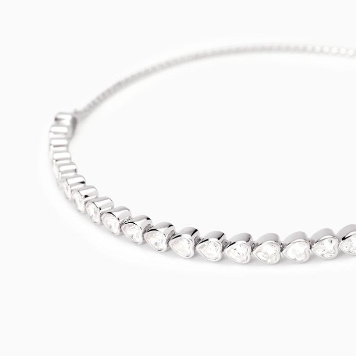 Bracciale con tennis di zirconi taglio cuore Pensiero Stupendo