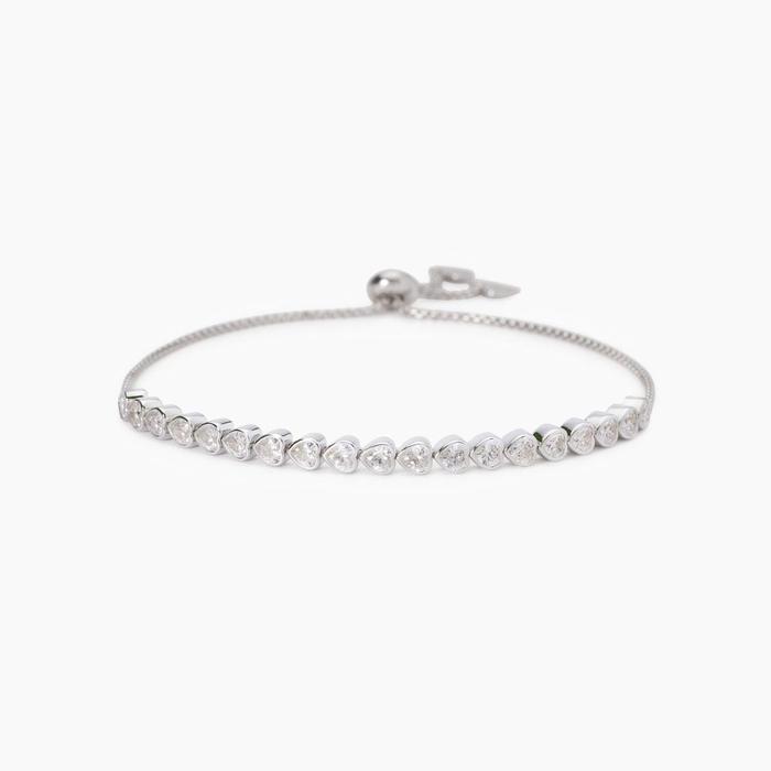 Bracciale con tennis di zirconi taglio cuore Pensiero Stupendo