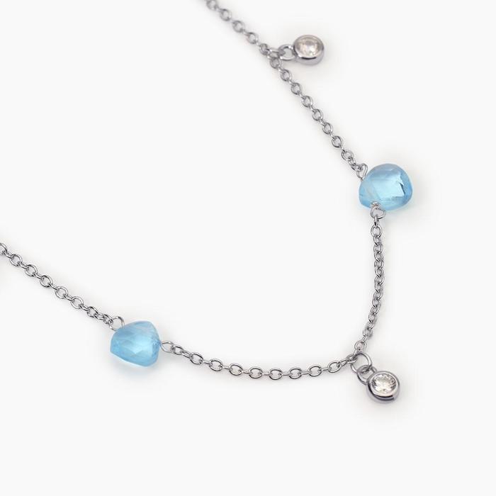 Girocollo con pendenti in glass azzurro Beauty Code