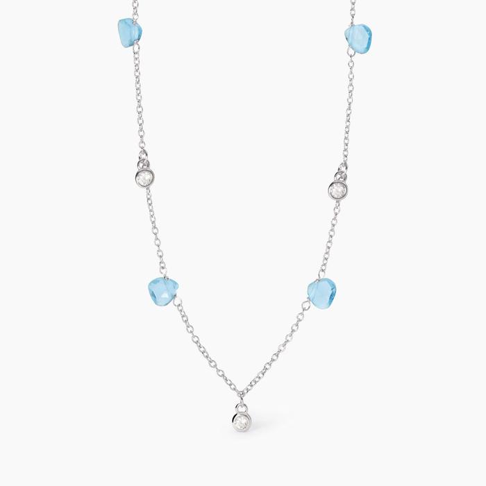Girocollo con pendenti in glass azzurro Beauty Code