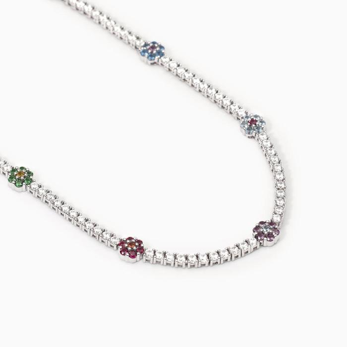 Tennis choker with flower elements Fior Fiore